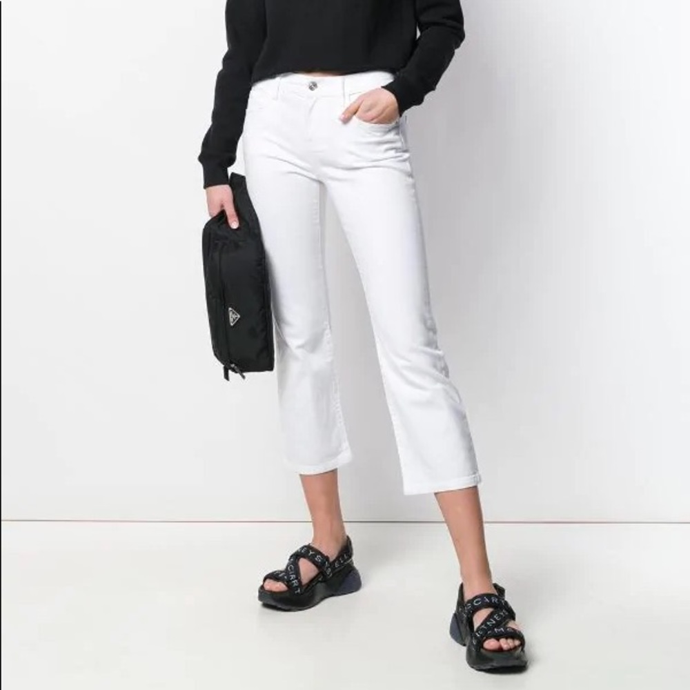 Current/Elliot The Kick White Crop Flare Jeans 26